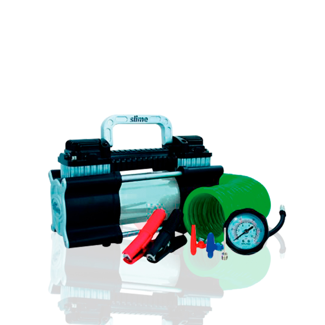 COMPRESOR DOBLE PISTÓN HEAVY DUTY 12V. Luz LED.